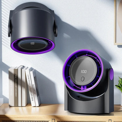 Portable led desk fan black