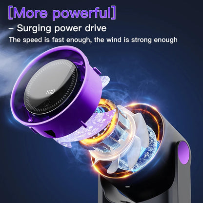 Portable led desk fan black