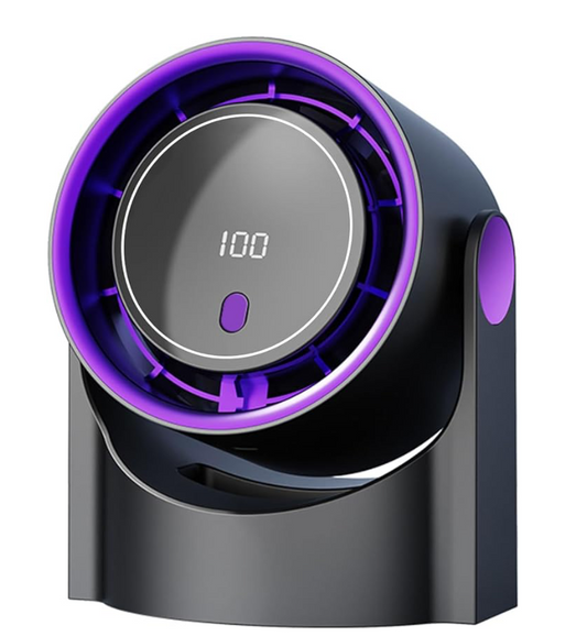 Portable led desk fan Black/Purple