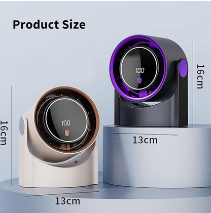 Portable led desk fan Black/Purple